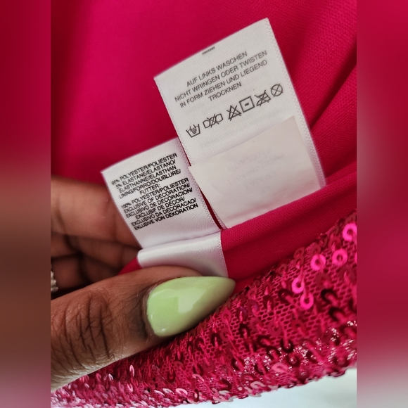 Women's Rachel Roy Harland Pink Sequins Gown With Slit - Picture 14 of 14